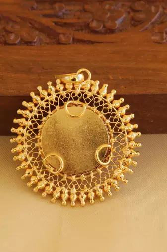 Kerala style gold platted lakshmi palakka pendant