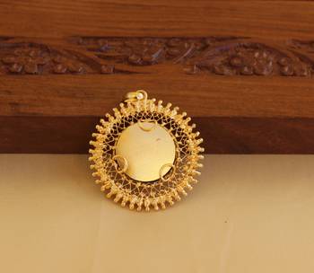 Kerala style gold platted lakshmi palakka pendant 2
