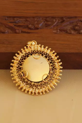 Kerala style gold platted lakshmi palakka pendant