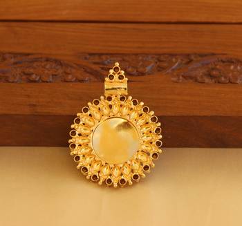 Kerala style gold platted lakshmi palakka pendant 2