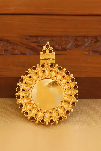 Kerala style gold platted lakshmi palakka pendant