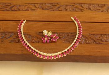 Gold platted cz necklace set 1