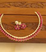 Gold platted cz necklace set