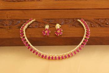 Gold platted cz necklace set 2