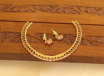 Gold platted cz necklace set 3