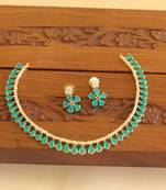 Gold platted cz necklace set