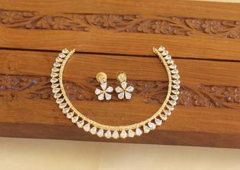 Gold platted cz necklace set 1