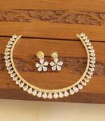 Gold platted cz necklace set