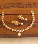 Gold platted cz necklace set