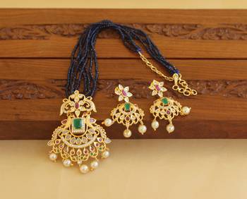 Gold platted beads necklace set 1