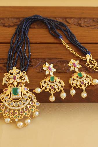 Gold platted beads necklace set