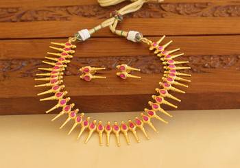 Gold platted ruby necklace set 1