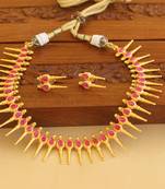Gold platted ruby necklace set