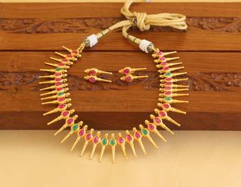 Gold platted ruby necklace set 1
