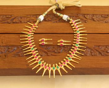 Gold platted ruby necklace set 2