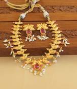 Gold platted peacock necklace set