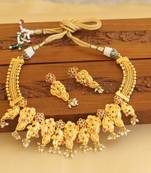 Gold platted peacock necklace set