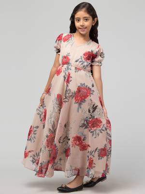 Long Dress For Girls In Printed Georgette Fabric 3