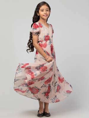 Long Dress For Girls In Printed Georgette Fabric 5