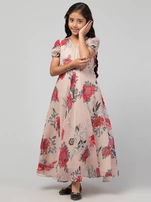 Long Dress For Girls In Printed Georgette Fabric 6