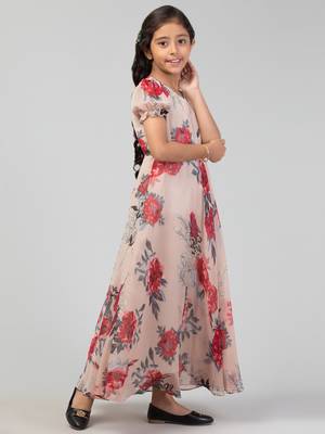 Long Dress For Girls In Printed Georgette Fabric 7