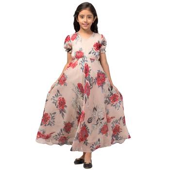 Long Dress For Girls In Printed Georgette Fabric 9