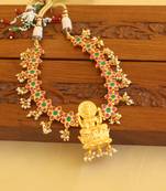 Gold platted lakshmi necklace set