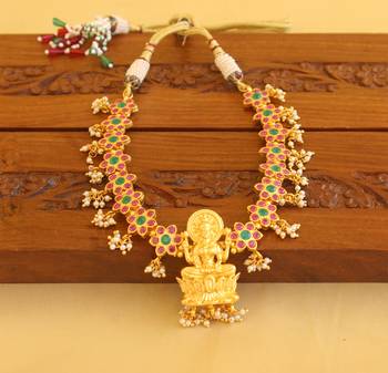 Gold platted lakshmi necklace set 2