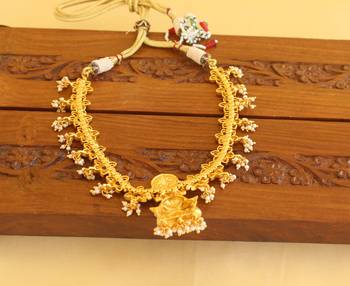 Gold platted lakshmi necklace set 3