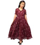 Long Dress For Girls In Printed Chiffon Fabric