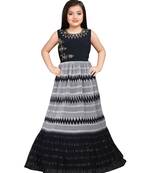 Betty grey colored embroidered polyester gown for girls