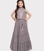 Betty lilac sequins georgette lehenga choli set for girls