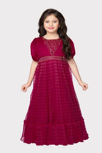 Betty rani colored stone worked georgette gown for girls