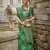 Kimisha women's green silk saree with unstitched blouse piece