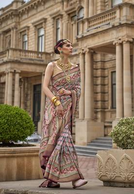Kimisha women's wine silk blend saree with unstitched blouse piece 2