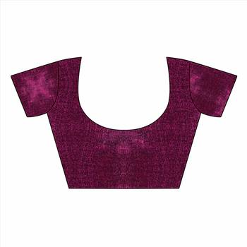 Kimisha women's wine silk blend saree with unstitched blouse piece 4