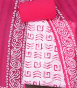 Pink tie and dye unstitched dress material