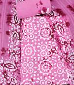 Pink tie and dye unstitched dress material