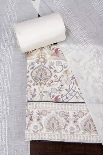 Multi embroidered unstitched dress material