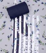 Navy blue embroidered unstitched dress material