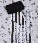 Black embroidered unstitched dress material