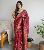 Kashmiri Pasmina Kachi Work Saree