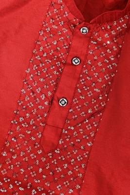 sequins work dupion silk kurta,cotton dhoti and dupatta set for boys 5
