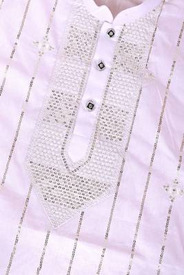 embroidery and sequins work cotton kurta and patiyala set for boys 5