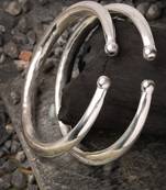 Sasha classic slip-on silver plated anklet kada pair for women girls