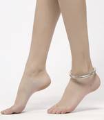 Sasha classic slip-on silver plated single anklet kada for women girls