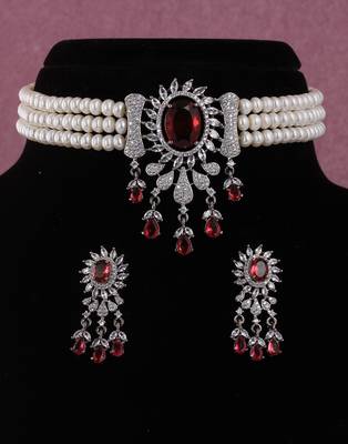 Natural fresh water pearls choker set 1
