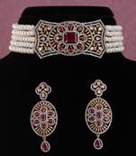 Natural fresh water pearls choker set