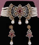 Natural fresh water pearls choker set