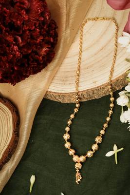 Gold-Plated Necklace with Golden Work 1